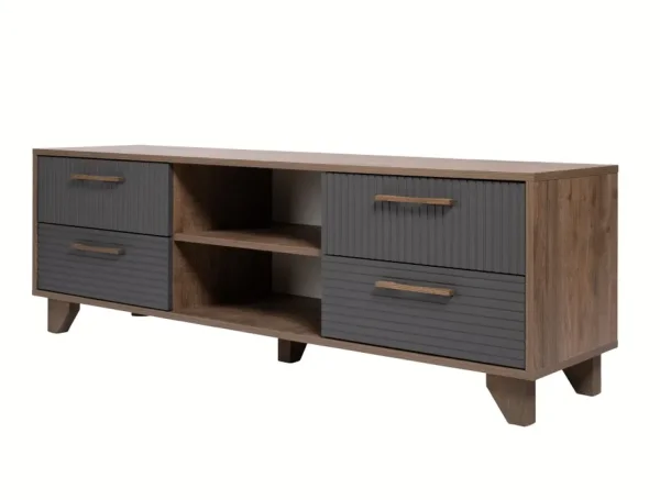 Тумба под ТВ с нишей Копенгаген дуб самдал/серый графит