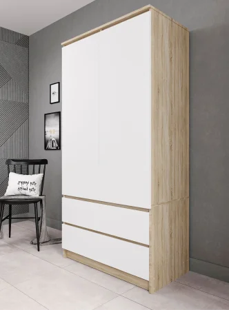 Шкаф двухдверный Мори МШ 900.1 дуб сонома/белый