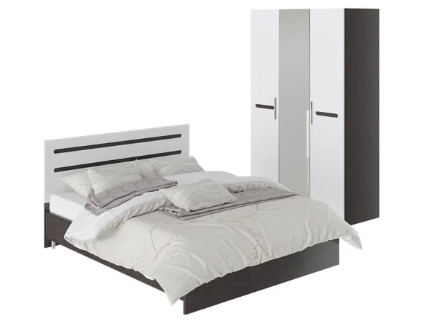 Кровать Фьюжн венге/белый глянец