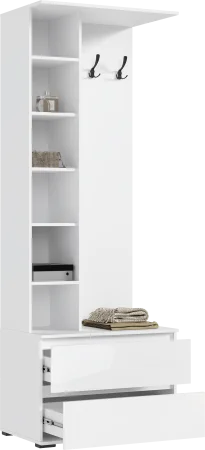 Прихожая Норд белый/белый глянец