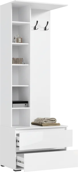 Прихожая Норд белый/белый глянец