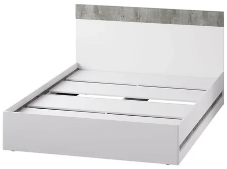 Кровать Инстайл КР-04 бетон/белый