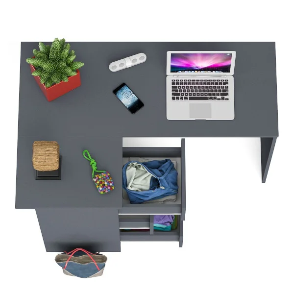 Угловой компьютерный стол МС-16 левый графит