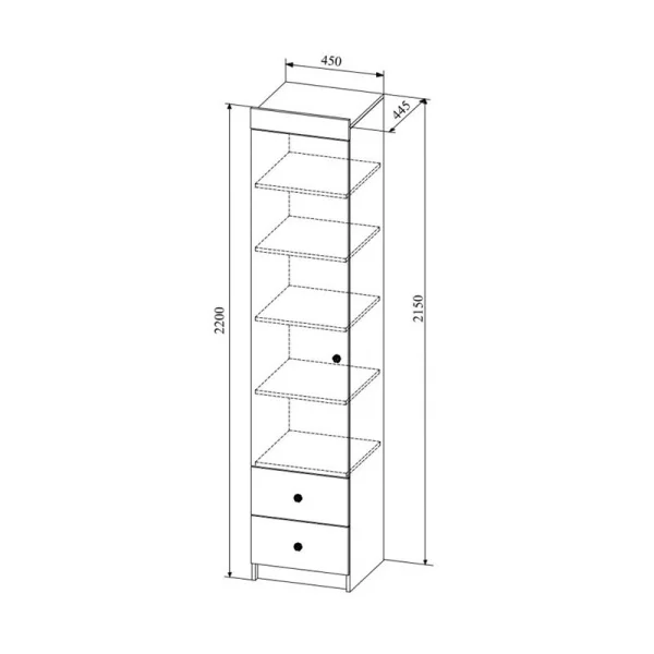 Шкаф Лавис ШД 450.1 белый/зеленый софт