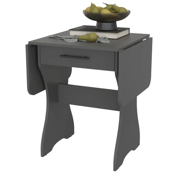 Стол обеденный раскладной с ящиком 6-02.120 графит Стол обеденный раскладной с ящиком 6-02.120 графит