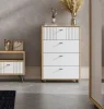 Комод Милан 4 ящика дуб золотой/белый матовый