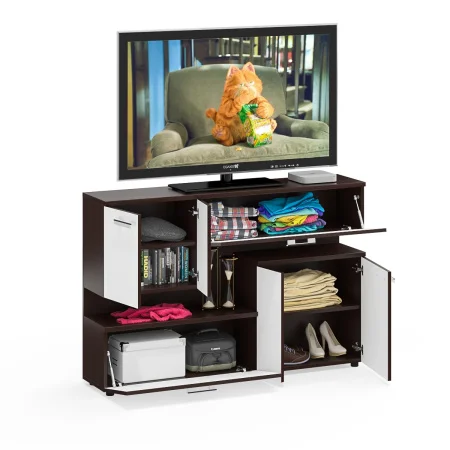 Тумба под ТВ С-1 1400 венге/белый