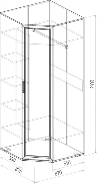 Шкаф угловой Корвет Люкс №8 бодега