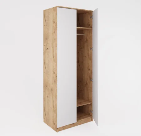 Шкаф 2-х дверный Охта Лайт 800 дуб вотан/белый