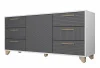 Комод Копенгаген белый/серый графит