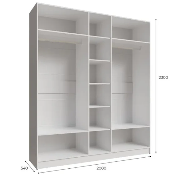 Шкаф Мадрид 2,0 с зеркалом белый