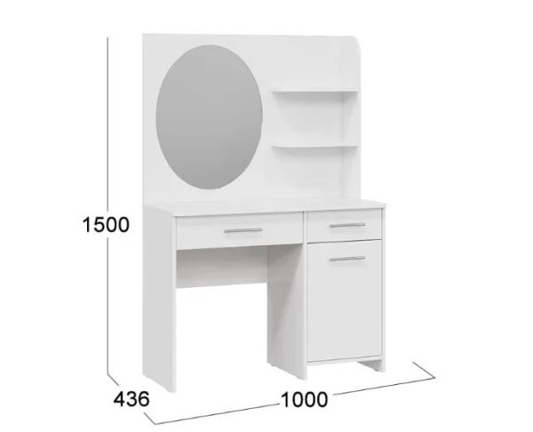 Стол туалетный Эвита белый глянец
