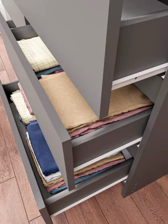 Комод Мори МК 1200.8 графит (8 ящиков)