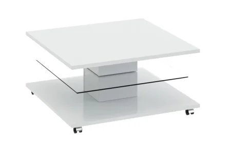 Стол журнальный Diamond тип 1 белый глянец