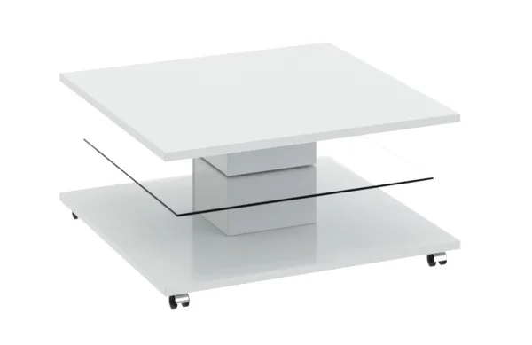 Стол журнальный Diamond тип 1 белый глянец