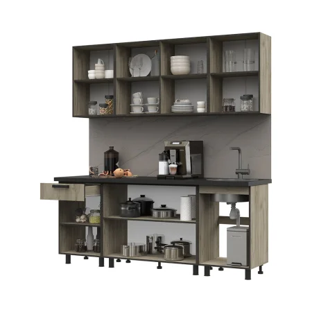 Кухня Эдинбург 2.0 железный камень/дуб крафт серый