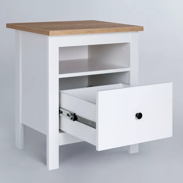 Тумба прикроватная Сага белый/ясень