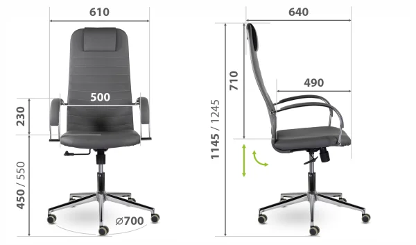 Кресло СН-601 Соло хром черный
