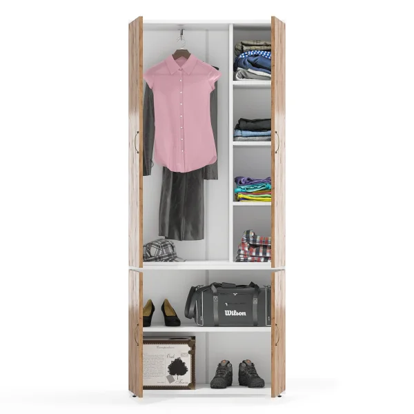 Шкаф Лидер-8 МД 20Б белый шагрень/крафт золото