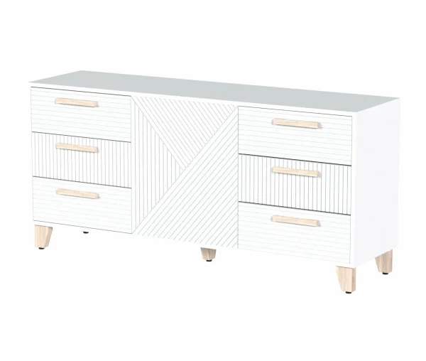 Комод Копенгаген белый/белый матовый