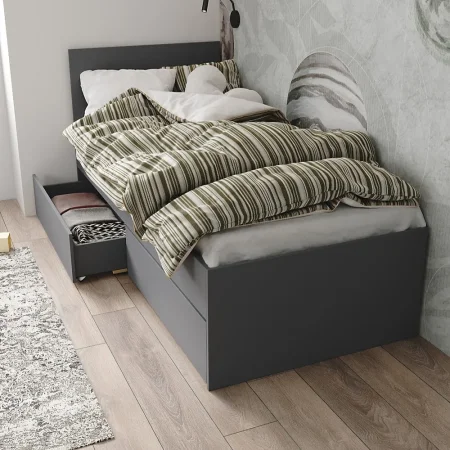 Кровать односпальная Мори с ящиками КРМЯ 900.1 графит