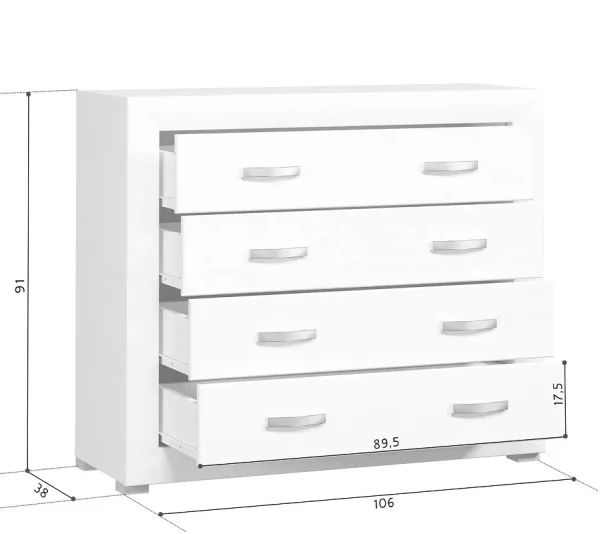 Комод Мальта KOM4S/11 лиственница сибирская/орех лион