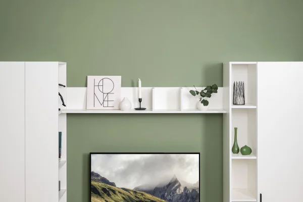 Полка навесная открытая Эйр 16.490 белый шагрень