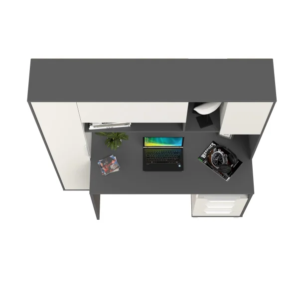 Стол компьютерный Комфорт 12.95 тёмно-серый/белый премиум