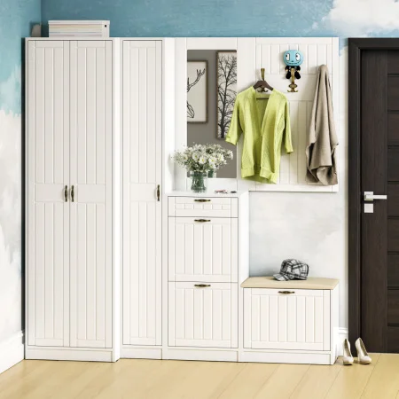 Шкаф П-6 белое дерево фрезеровка прованс