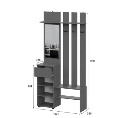 Модульная прихожая Денвер графит серый