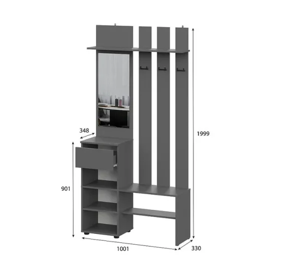 Модульная прихожая Денвер графит серый