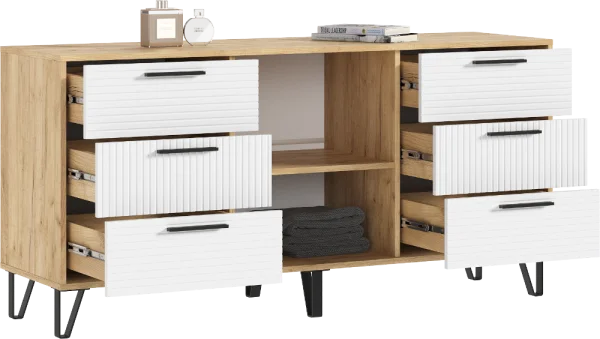 Комод Флэш 1500 браш вайт/дуб крафт