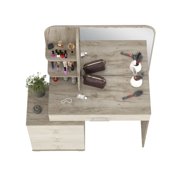 Трюмо 4-25100 Оливия дуб крафт серый/скандинавское дерево белое