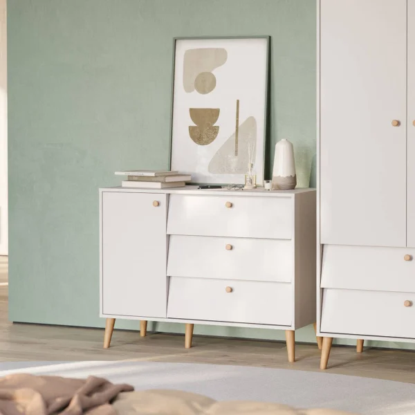 Комод с дверкой и тремя ящиками Афина 4-44901 кашемир серый