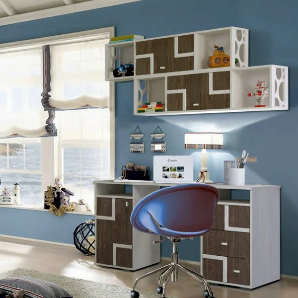 Полка навесная Омега-16 №1 ясень анкор темный/ясень анкор светлый