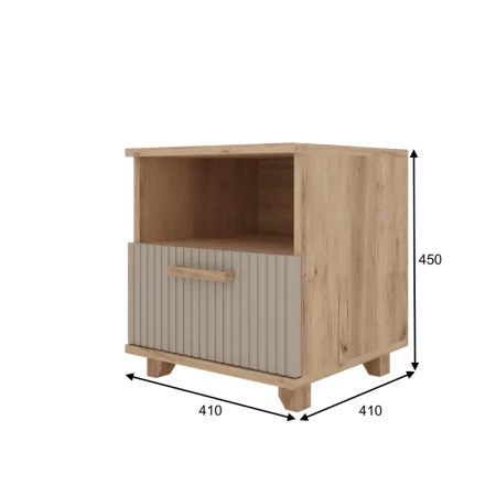 Тумба прикроватная Ньерд дуб вотан/ива пепельная