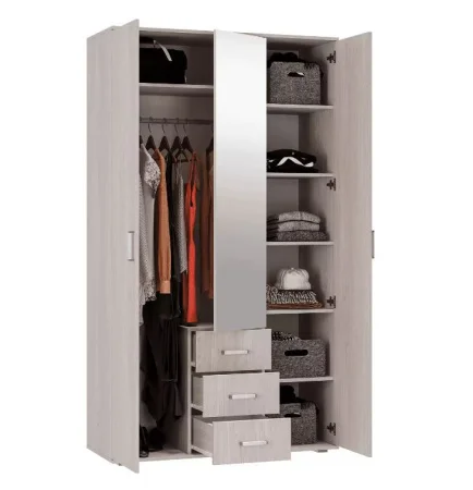 Шкаф 3-х створчатый Белла ясень белый