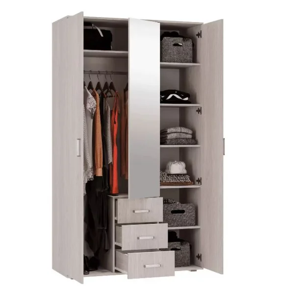 Шкаф 3-х створчатый Белла ясень белый