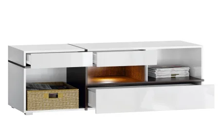 Тумба ТВ Мадера белый глянец