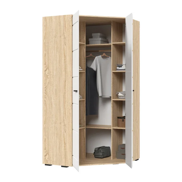 Шкаф угловой Либерти ШК-06 1060 дуб сонома/белый глянец