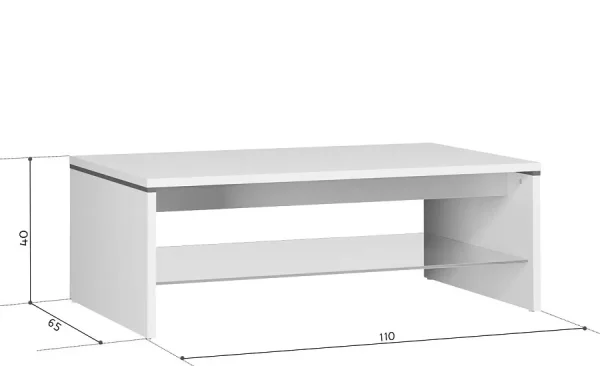 Стол журнальный Ацтека LAW4/11 белый глянец
