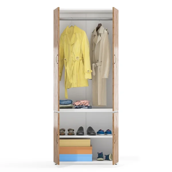 Шкаф Лидер-8 МД 19Б белый шагрень/крафт золото