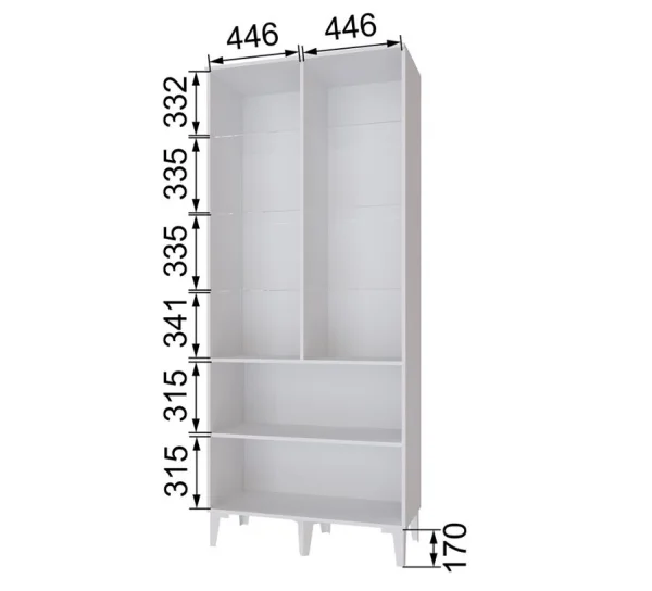 Шкаф-витрина Толедо ТШ-3 белый
