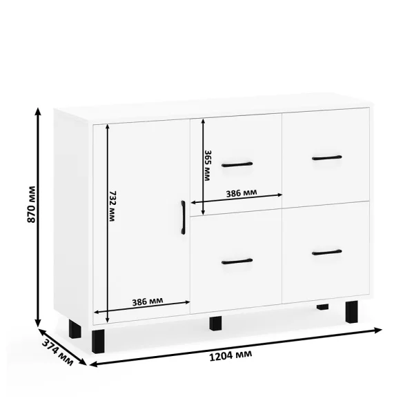 Комод 125-1204 белый