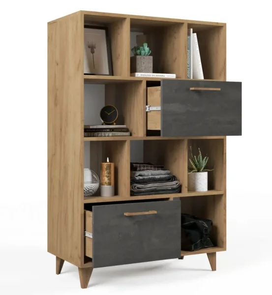 Комод Эго К-1 (НГ) дуб крафт золотой/камень темный