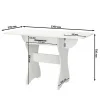 Стол обеденный раскладной с ящиком 6-02.120 белый