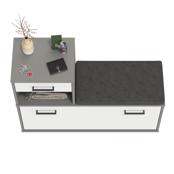 Тумба под обувь Лира ГК 2-0714 графит/белый