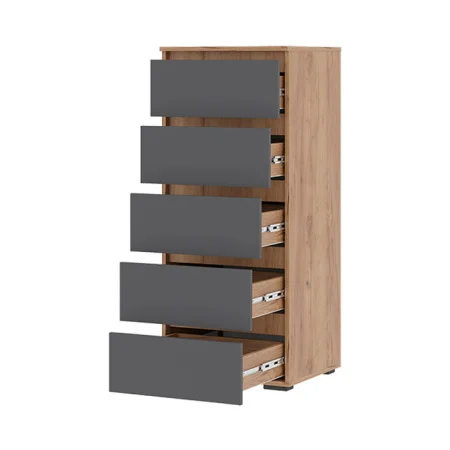 Комод Хелен КМ-03 серый графит/дуб крафт золото