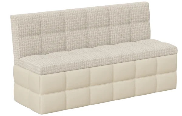 Скамья прямая Домино исп 2 кожзам светлый/ткань светлая