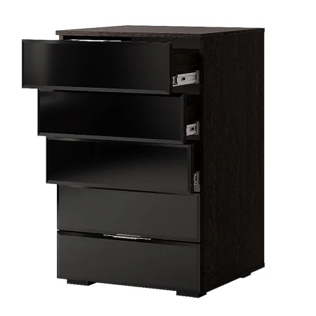 Комод Алекса венге/лакобель черный